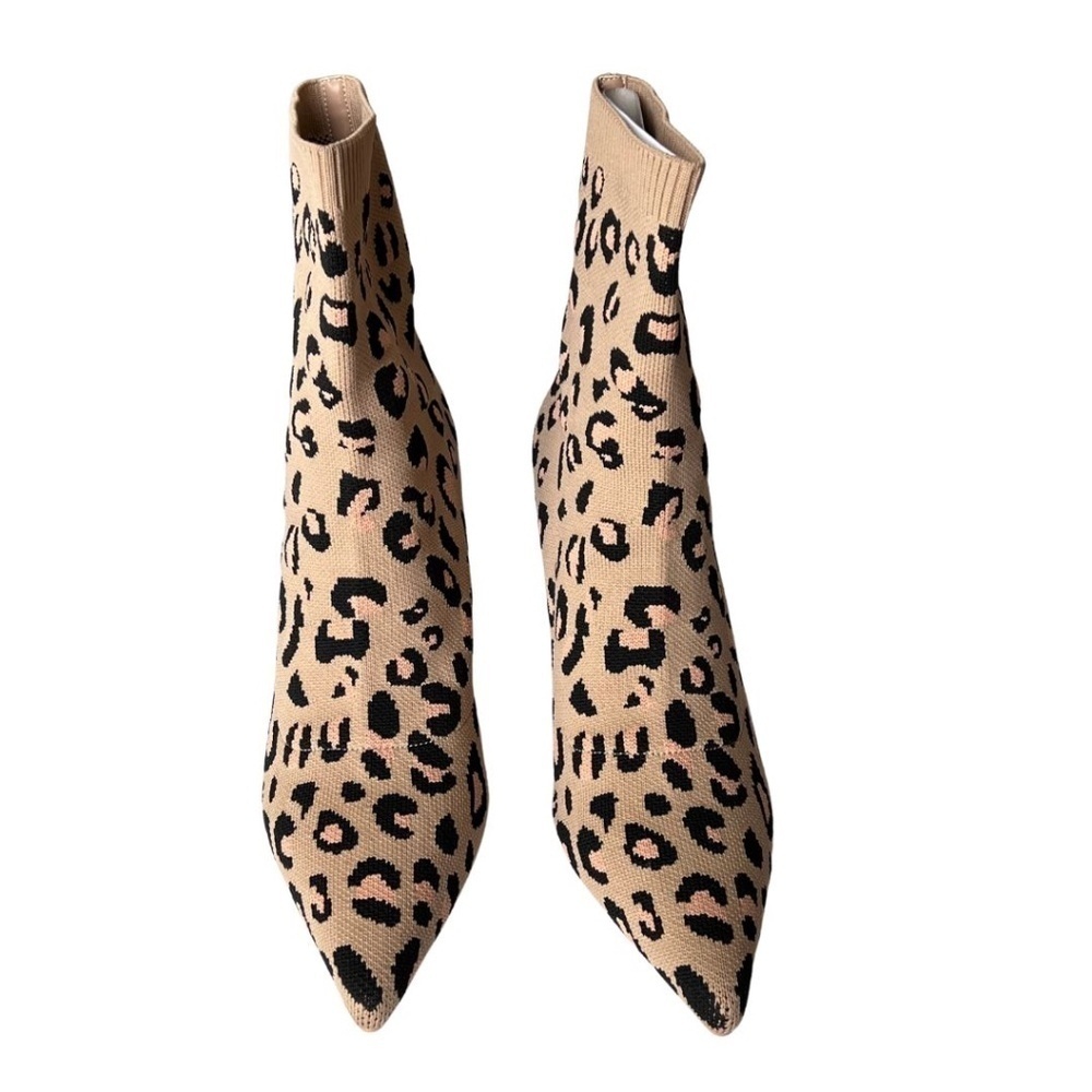 Cosy Island Animal Print "Minimalist" Sock Ankle Boots Size 10 NWT Includes Box - Picture 9 of 11